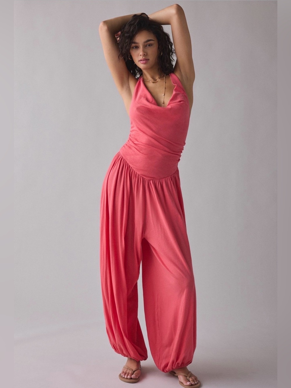 Out From Under Seaside Cotton Cowl Neck
Halter Jumpsuit